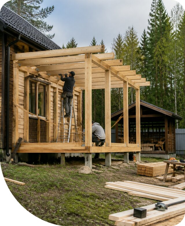 Строительство пристроек и построек на участке в Фурманове